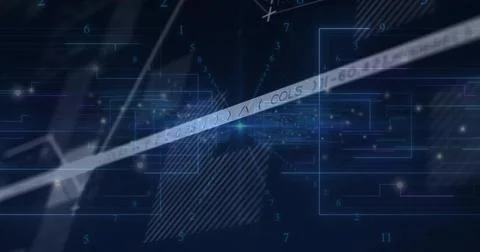 Streaming diagonal beam crossing virtual HUD, showing translucent frames, 스톡 일러스트