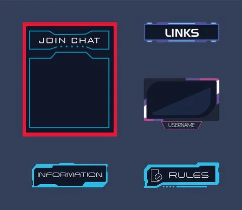 Streaming five templates Illustrazione stock