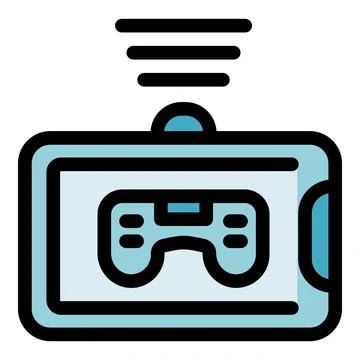 Streaming game console connecting wirelessly with gamepad controller Stock Illustration