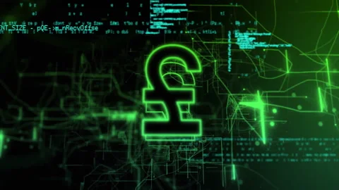 Streaming green code converging on center forming glowing pound symbol Stock Footage 311141220
