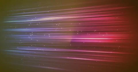Streaming horizontal light streaks shifting across digital canvas, with glowing Stock Illustration