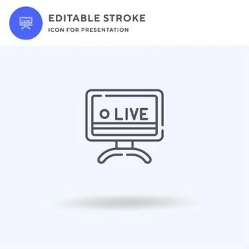 Streaming icon vector, filled flat sign, solid pictogram isolated on white, logo Stock Illustration