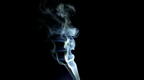 Streaming Incense Smoke on Black Background Stock Footage 27817551
