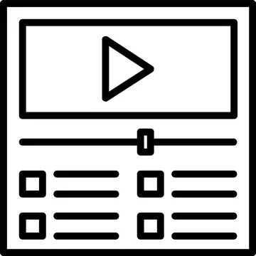 Streaming Line Icon Design Stock Illustration
