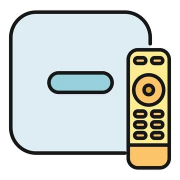 Streaming media player box with remote control Stock Illustration