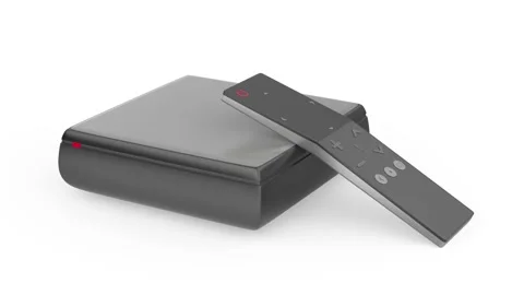 Streaming media player with remote control Stock Footage 321190214