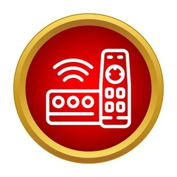 Streaming media player remote control icon concept Stock Illustration