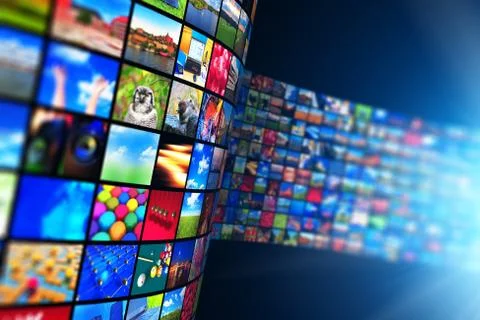 Streaming media technology and multimedia concept Stock Illustration