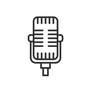 Streaming microphone, icon in line design. Streaming, microphone, audio, podcast Stock Illustration