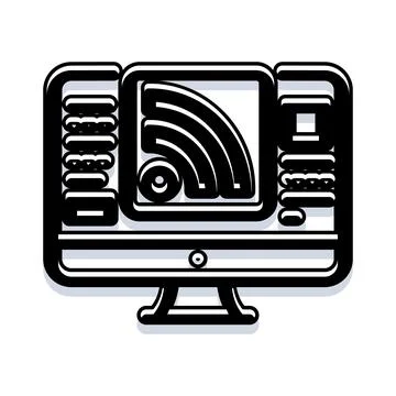 Streaming news media content on digital device Stock Illustration