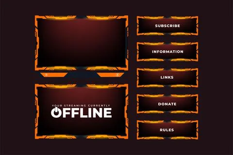 Streaming overlay frame and screen interface decoration. Futuristic gaming ov Stock Illustration