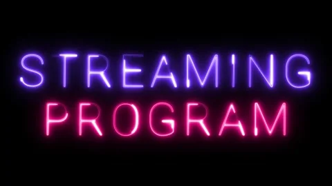 Streaming Program Neon Sign Video stock 287409682