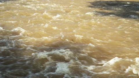 Streaming river after opening the dam Stock Footage 213557137