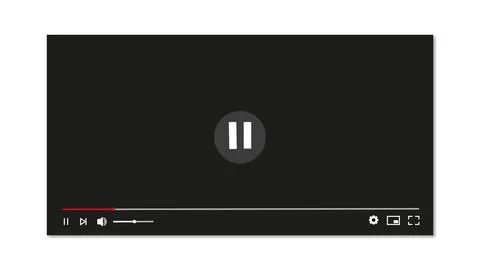 Streaming screen template with interface buttons, online video player Stock Illustration