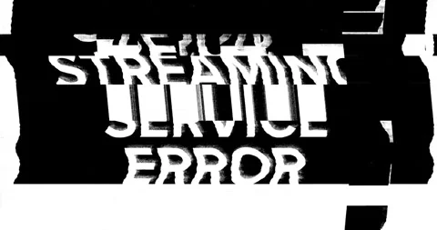 Streaming Service Error Black and White distortion glitch. Stock Footage 274308052