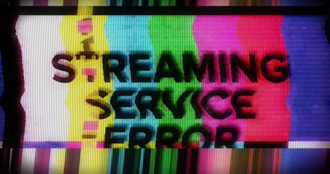 Streaming Service Error color screen distortion glitch. Stock Footage 274307840
