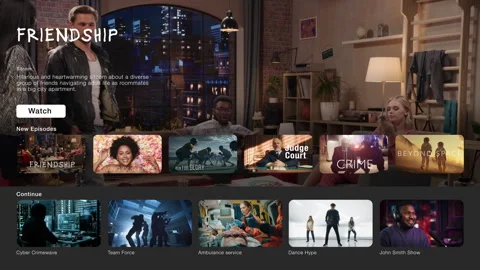 Streaming Service Interface Television Sitcom Stock Footage 243264968