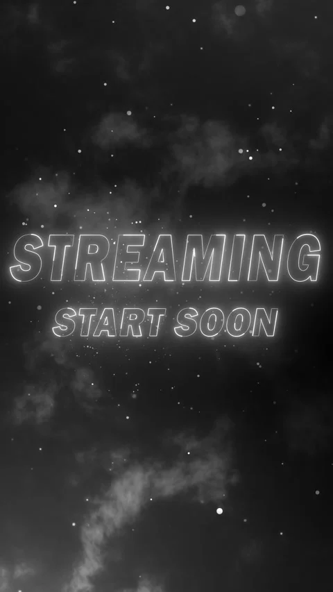 Streaming Start Soon neon text on vertical dark cloudy background with particles Stock Footage 340515912