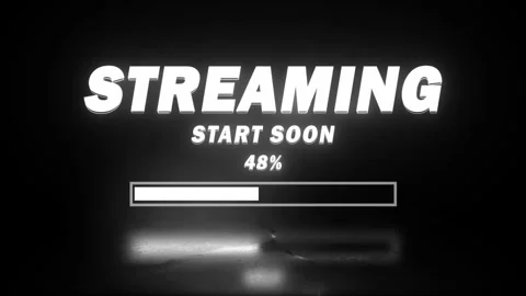 Streaming Start Soon text animation loading screen with progress bar Stock Footage 340388042