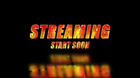 Streaming Start Soon text overlay with fiery effect and reflective floor Stock Footage 340326150