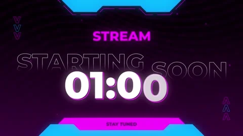 Streaming Starting Soon | One Minute Countdown Animation Video stock 319405923