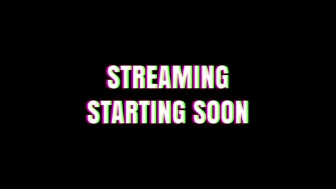 Streaming starting soon text animation glitch effect on black background. Stock Footage 316246788