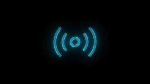 Streaming stroke icon glowing neon animation Stock Footage 289519700