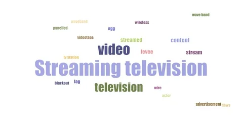 Streaming Television Tag Cloud Animated On White Background Video stock 103668571