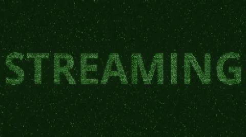 STREAMING text consisting of many symbols on computer monitor. 3d rendering イラスト素材