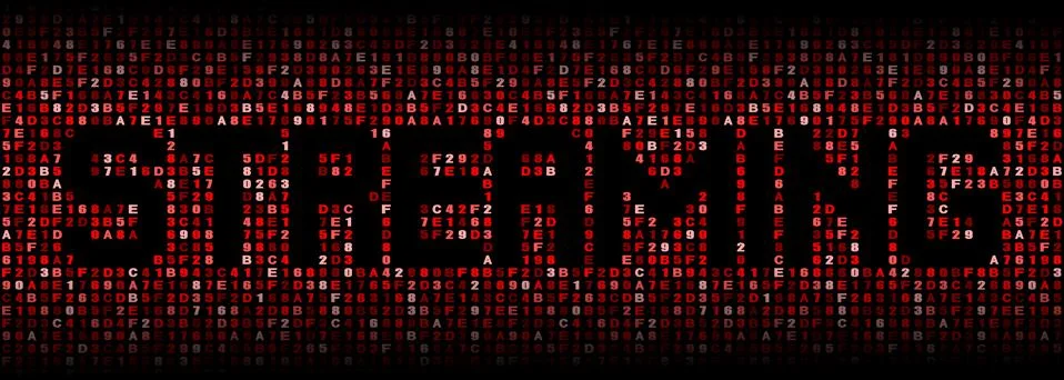 Streaming text on hex code illustration Stock Illustration