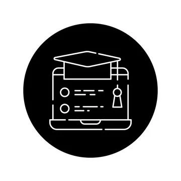 Streaming training black glyph icon. Pictogram for web page, mobile app Stock Illustration