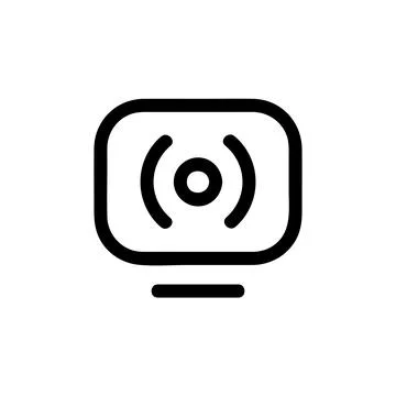 Streaming tv app vector icon, Outline style, isolated on white Background. Stock Illustration