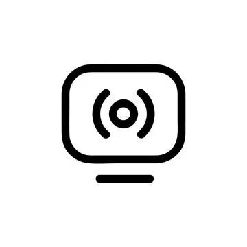 Streaming tv app vector icon, Outline style, isolated on white Background. Stock Illustration