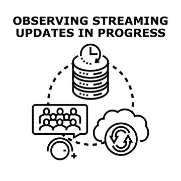 Streaming updates progress process with data observation 库存插图