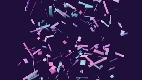 Streaming vertical column, emitter at top releasing pastel blocks down purple Stock Footage 337504963