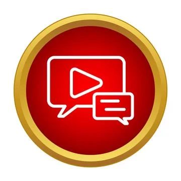 Streaming video content with chat discussion icon Stock Illustration