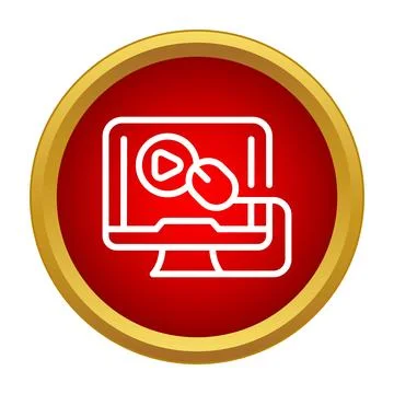 Streaming video content on a desktop computer screen Illustrazione stock