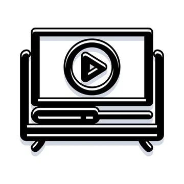 Streaming video content on a digital media player interface Stock Illustration