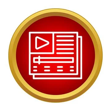 Streaming video content on media player interface Stock Illustration
