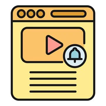 Streaming video content with notification bell alert Illustrazione stock