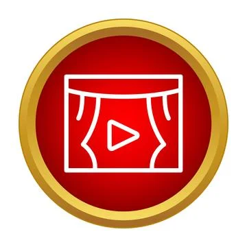 Streaming video content on theater stage icon Stock Illustration