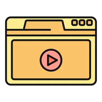 Streaming video content in web browser player window Illustrazione stock