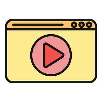 Streaming video content on a web browser player interface 스톡 일러스트