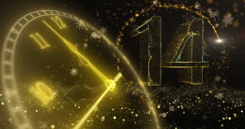 Streaming video countdown for events on golden with clock Stock Footage 320788145