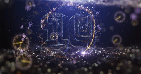 Streaming video countdown for events on golden with clocks 스톡 동영상 321306587