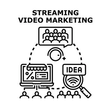 Streaming video marketing strategy creating audience engagement Stock Illustration