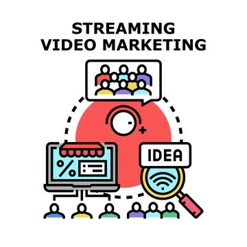 Streaming video marketing strategy creating audience engagement Stock Illustration