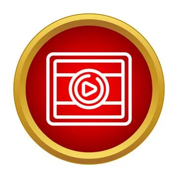 Streaming video media interface play button icon concept Stock Illustration