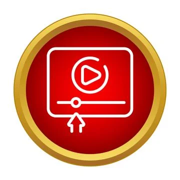 Streaming video player icon in red circle Stock Illustration