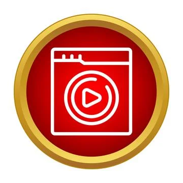 Streaming video player interface button icon Stock Illustration